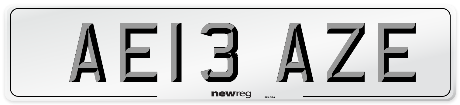 AE13 AZE Number Plate from New Reg